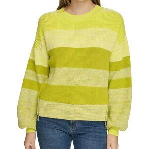 Womens DKNY Jeans Striped Side-Zip Blouson-Sleeve Sweater Size S M L 1X 2X NWT